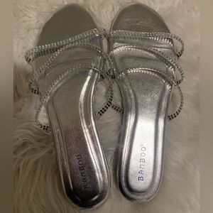 Silver rhinestone sandals